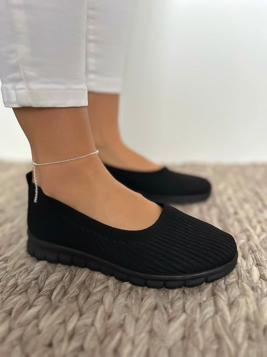 Balerini tricotati dama casual negri CL16 A22-3