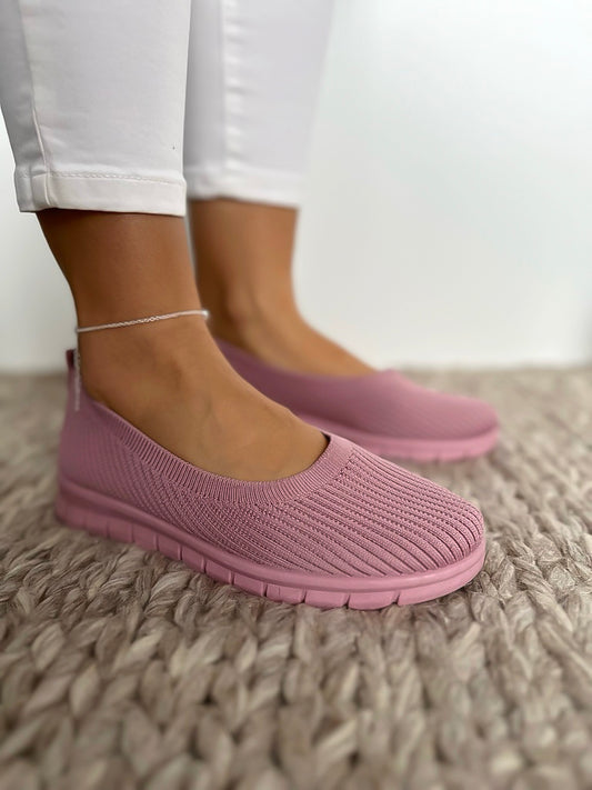 Balerini tricotati dama casual roz CL16 A22-3
