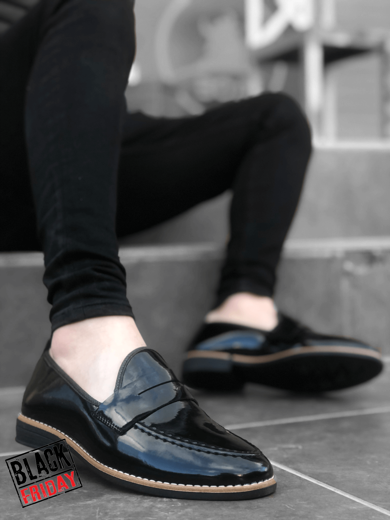 Mocasini barbati negri 12221
