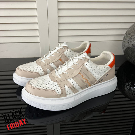 Adidasi barbati bej cu talpa alba 12156