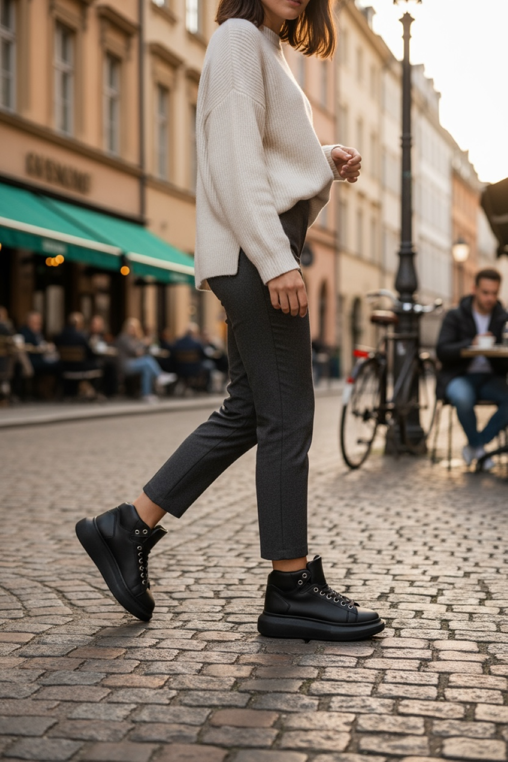 Adidasi dama casual negri, inalti, 6616