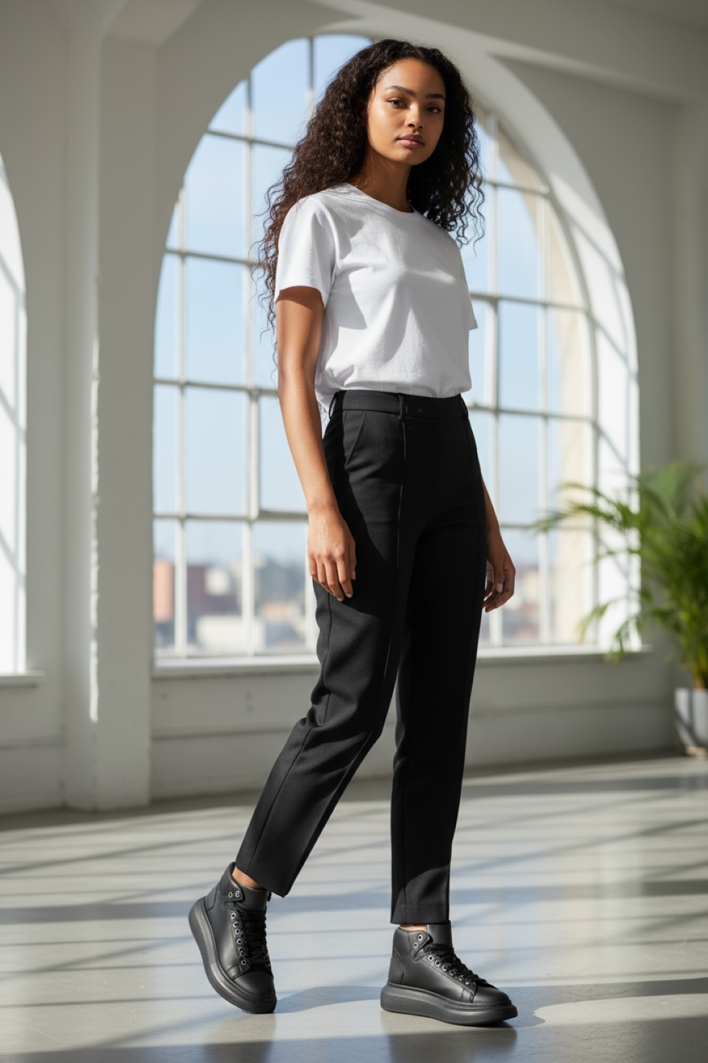 Adidasi dama casual negri, inalti, 6616