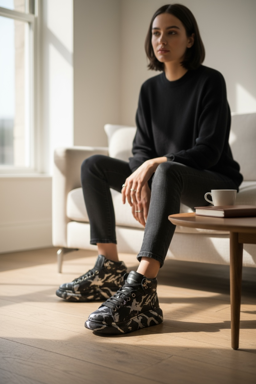 Adidasi dama casual negri, inalti, 6617