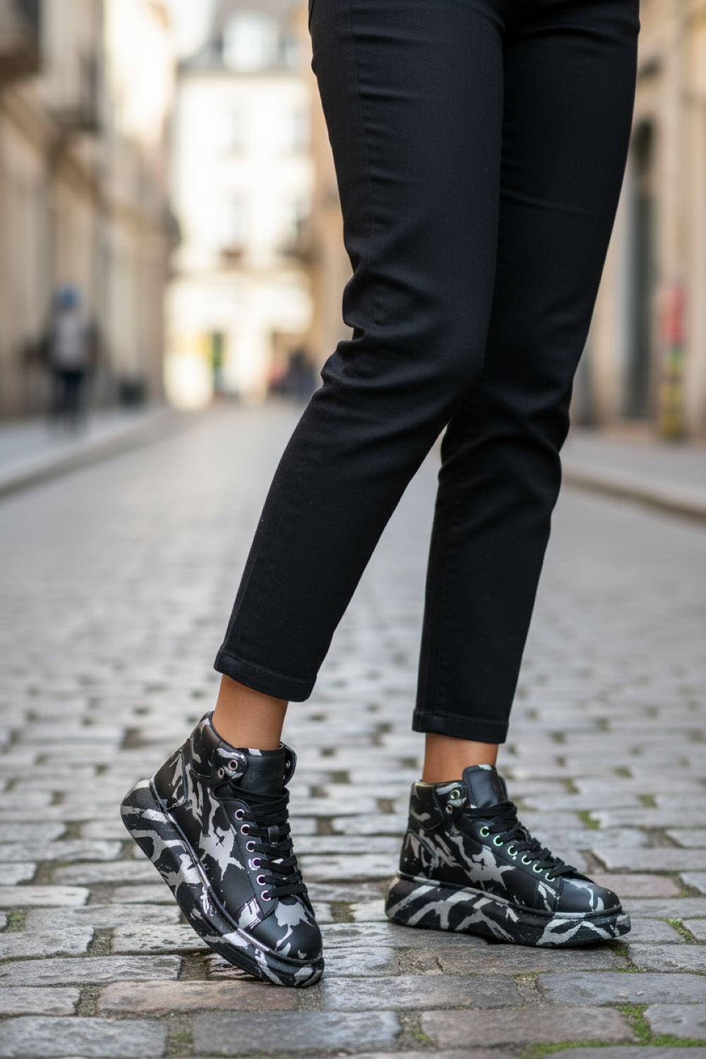 Adidasi dama casual negri, inalti, 6617