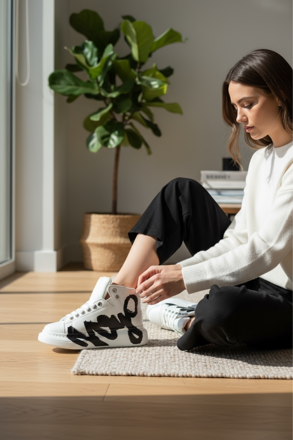 Adidasi dama casual albi, inalti, 6620