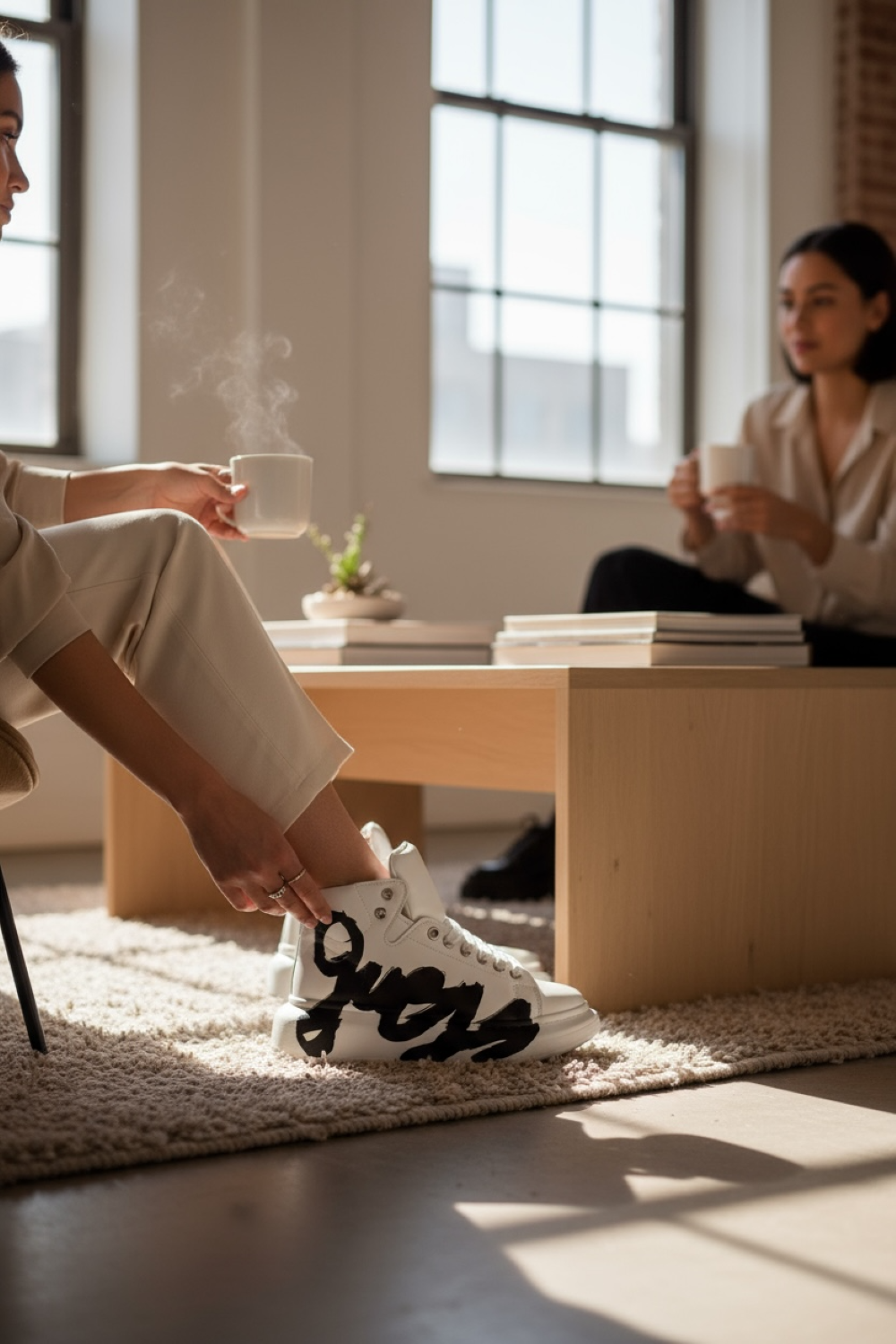 Adidasi dama casual albi, inalti, 6620