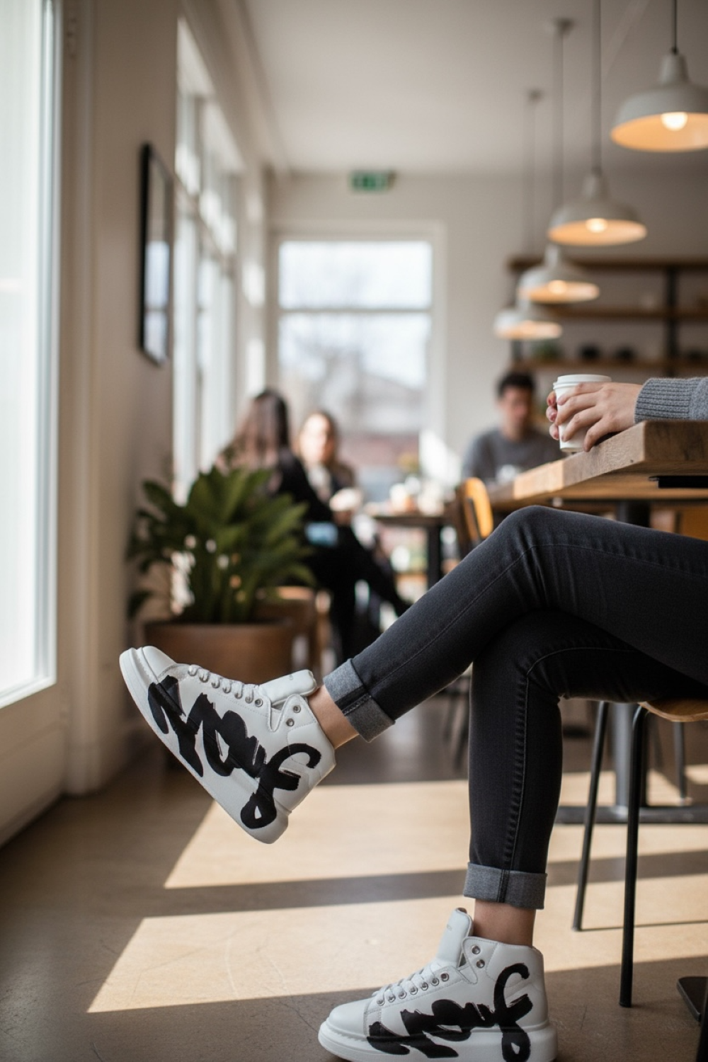 Adidasi dama casual albi, inalti, 6620