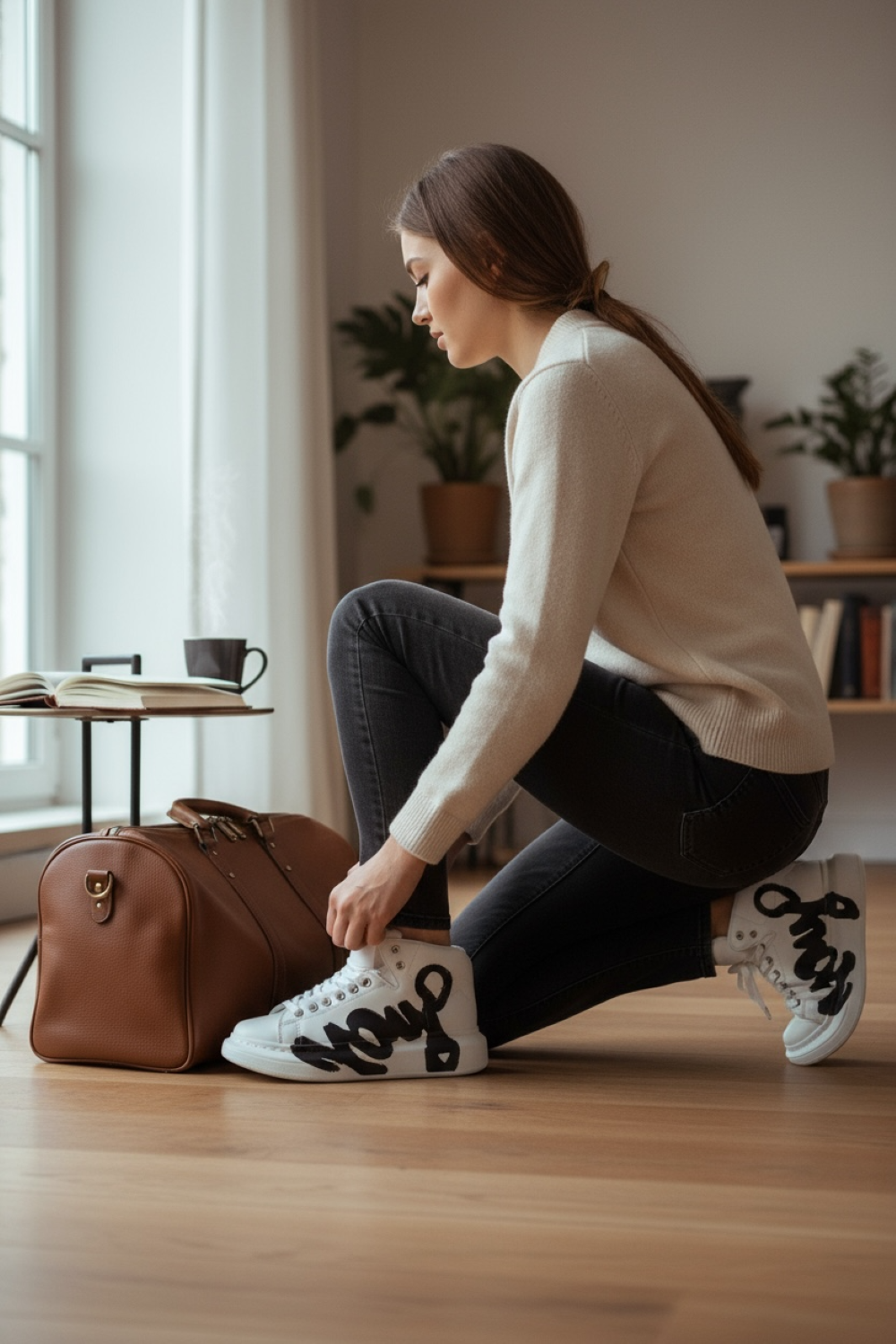 Adidasi dama casual albi, inalti, 6620