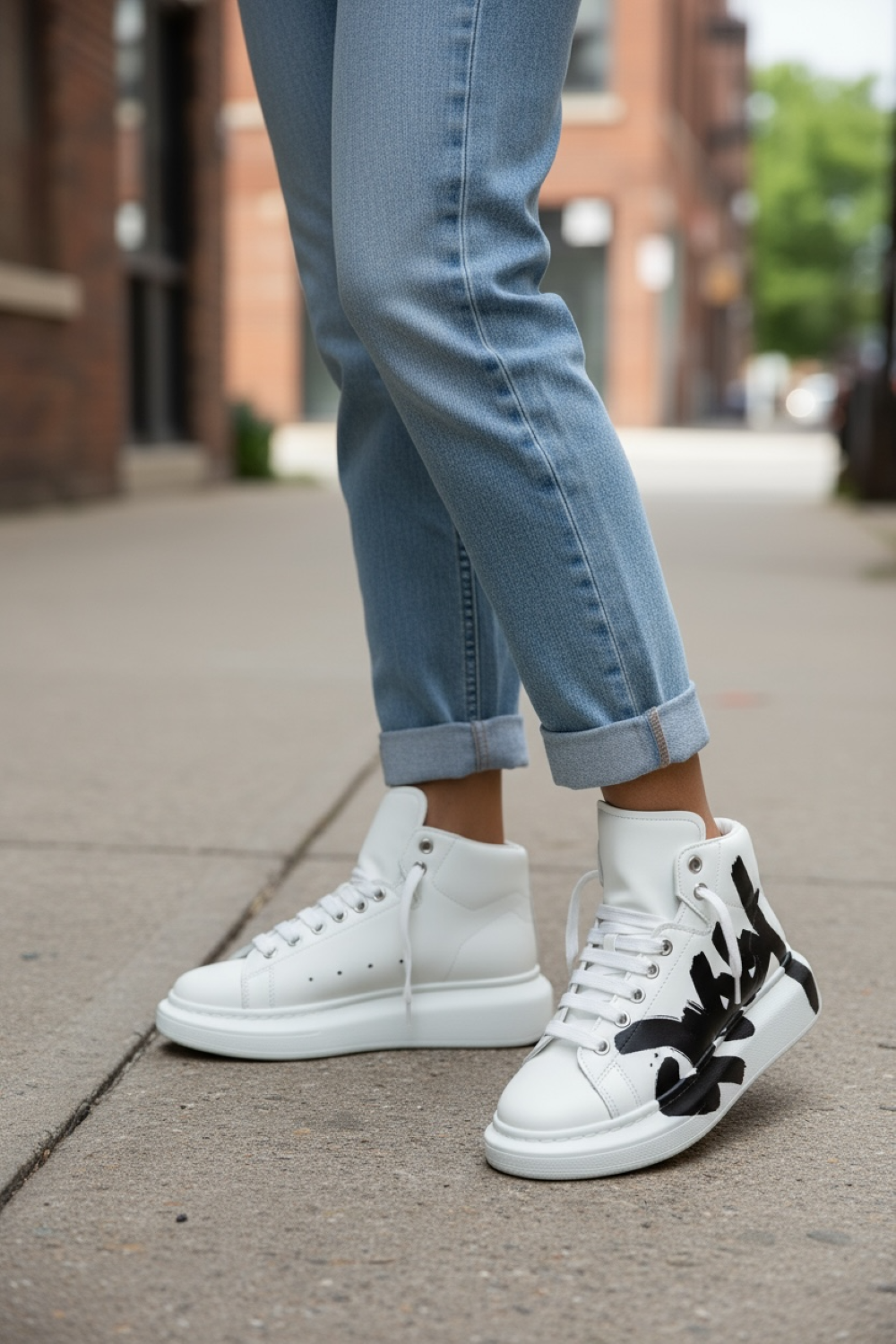 Adidasi dama casual albi, inalti, 6620