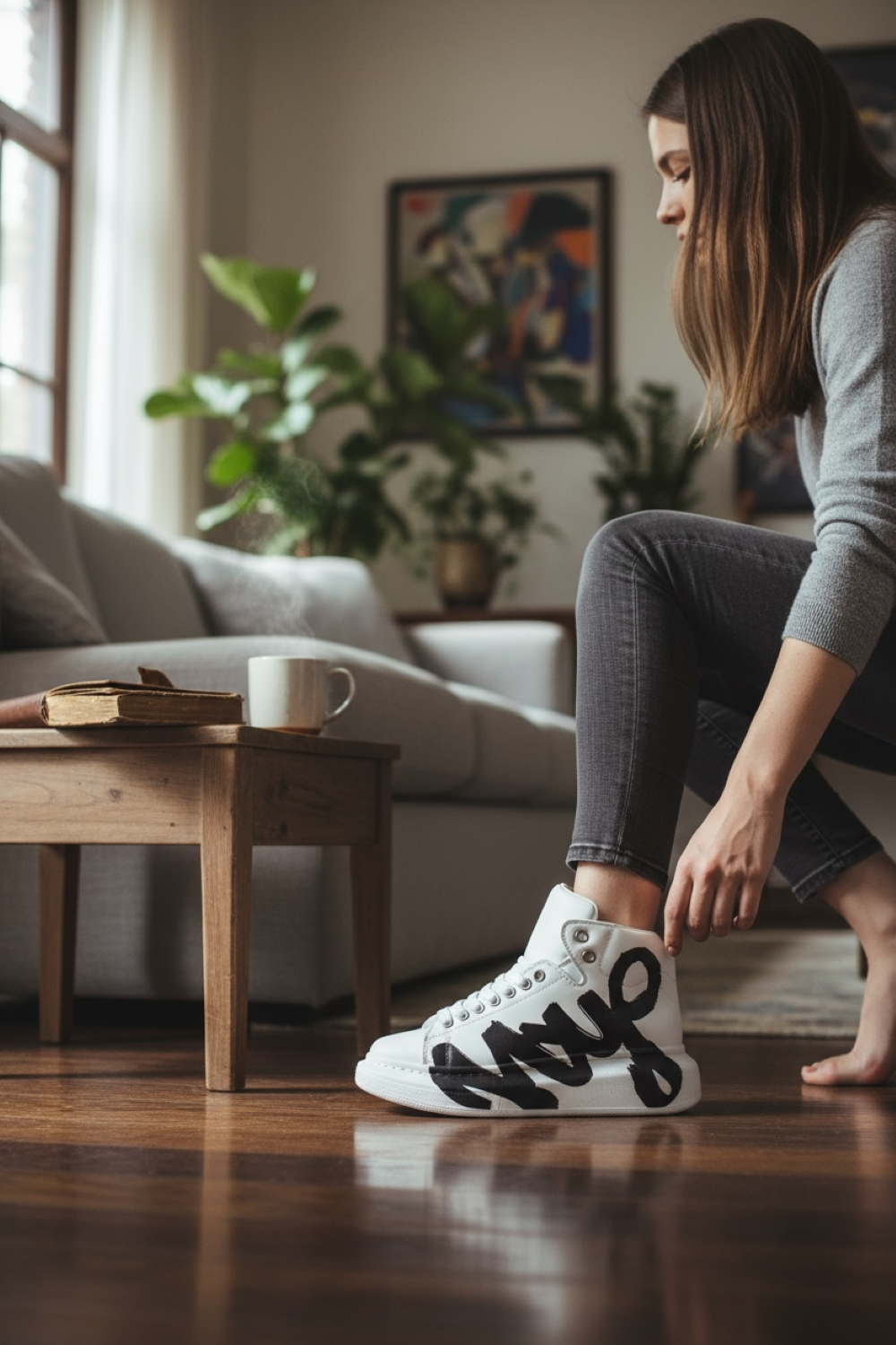 Adidasi dama casual albi, inalti, 6620