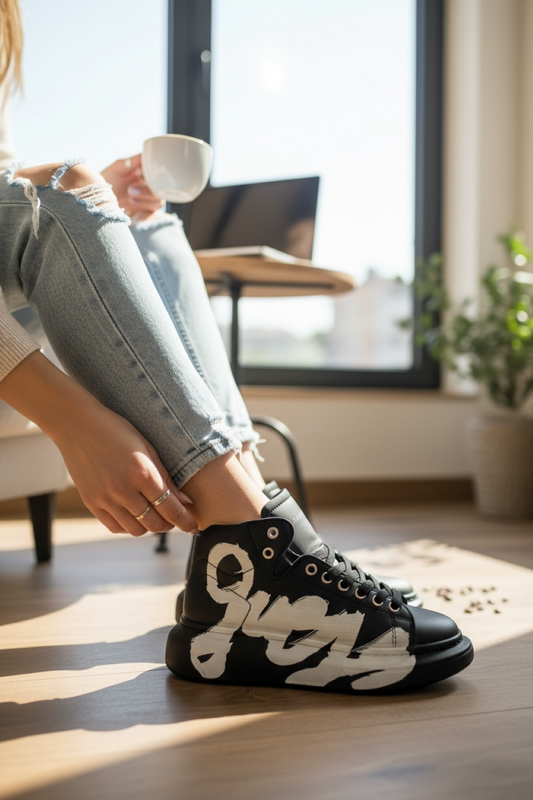 Adidasi dama casual negri , inalti, 6620