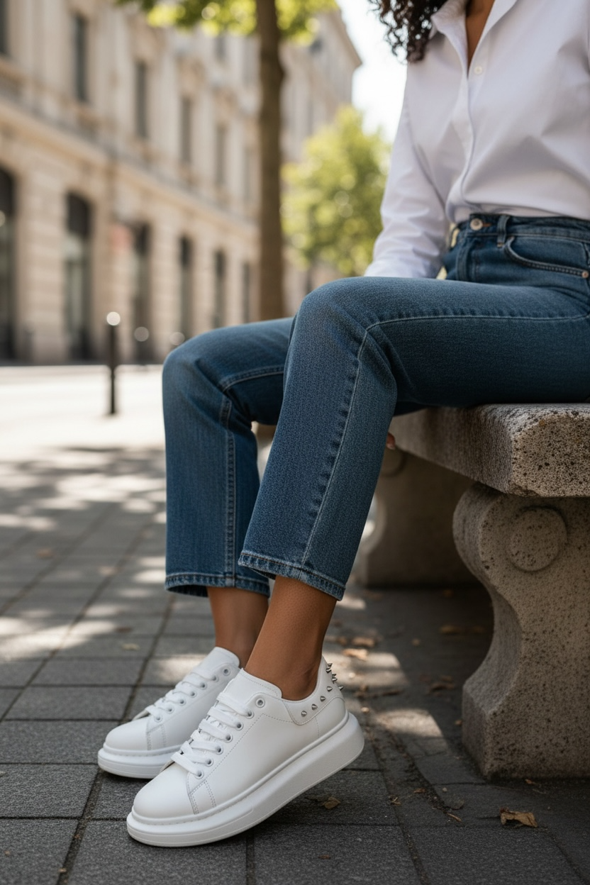 Adidasi dama casual albi 6626