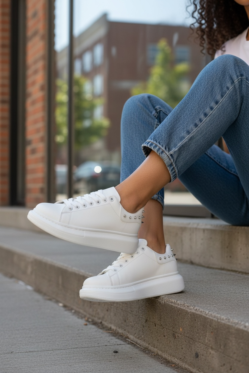 Adidasi dama casual albi 6626