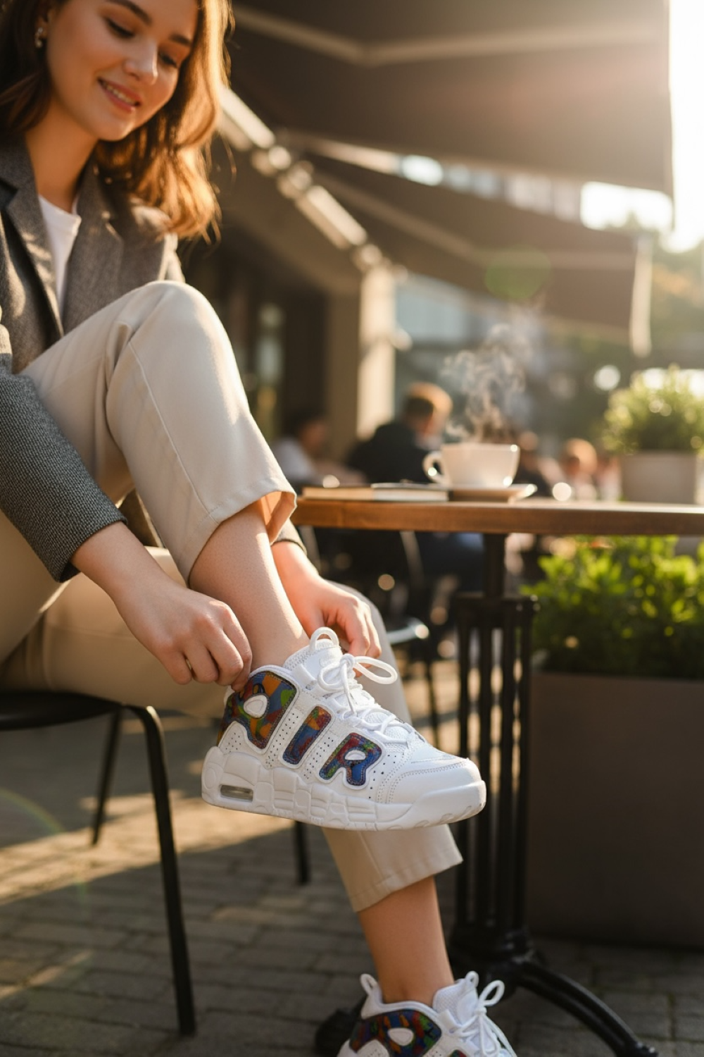 Adidasi dama casual albi , inalti, AIR20