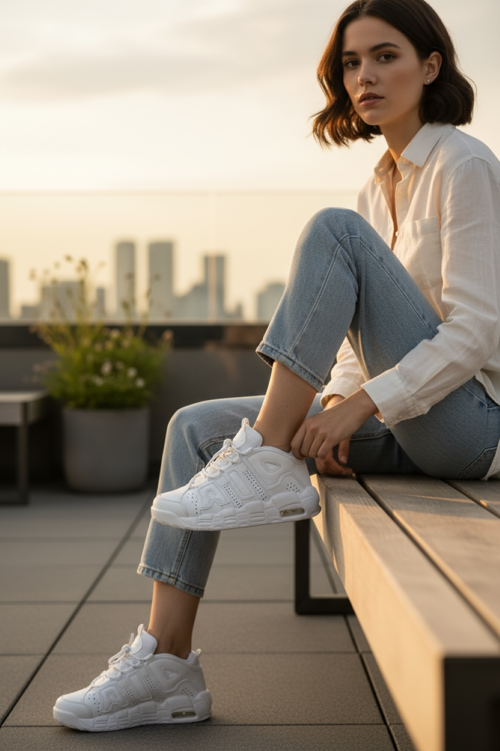 Adidasi dama casual albi , inalti, AIR50