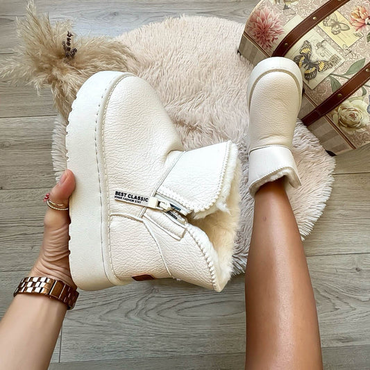 Ghete dama, imblanite, bej, B717 T14-3