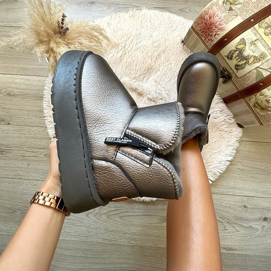 Ghete dama, imblanite, gri, B717 T14-3