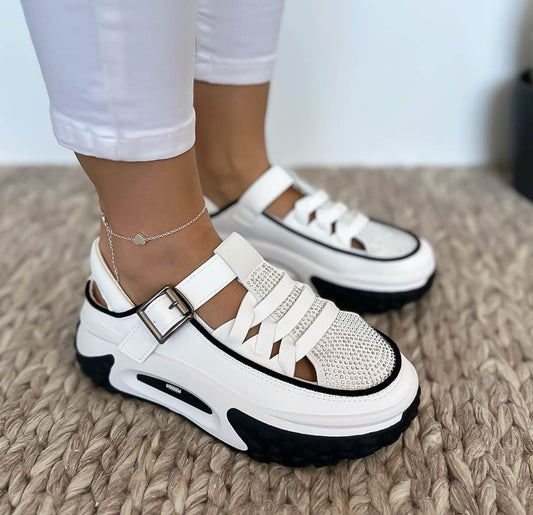 Sandale dama casual albe CL2409 T6-2