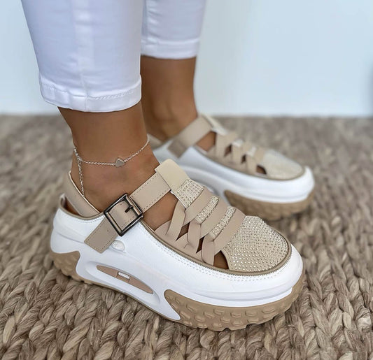 Sandale dama casual bej CL2409 T4-3