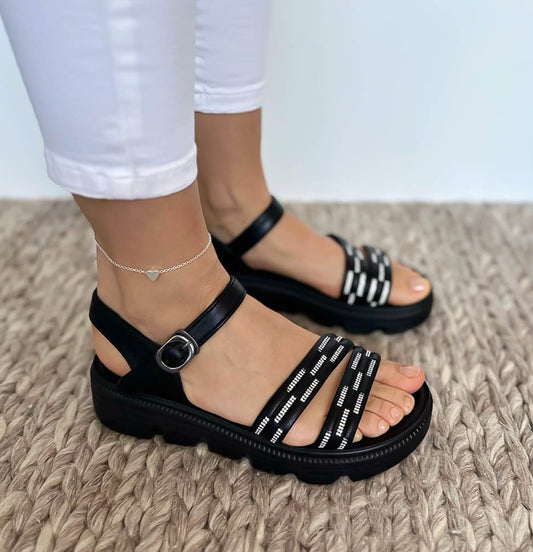 Sandale dama casual negre CL2410 A11-1