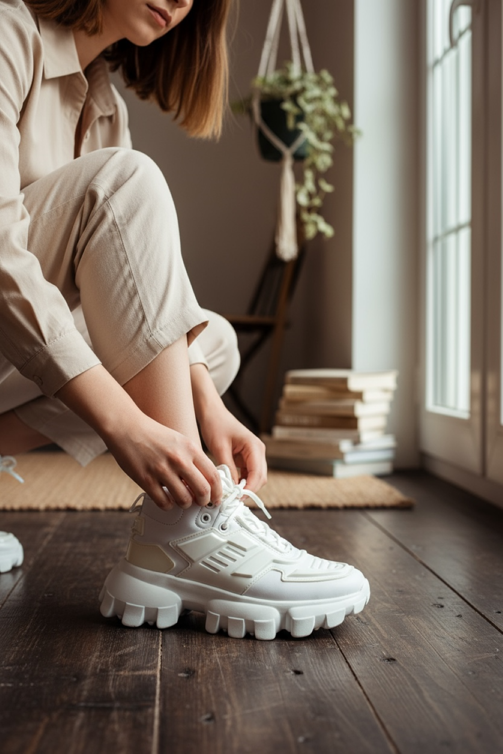 Adidasi dama casual albi , inalti, H50