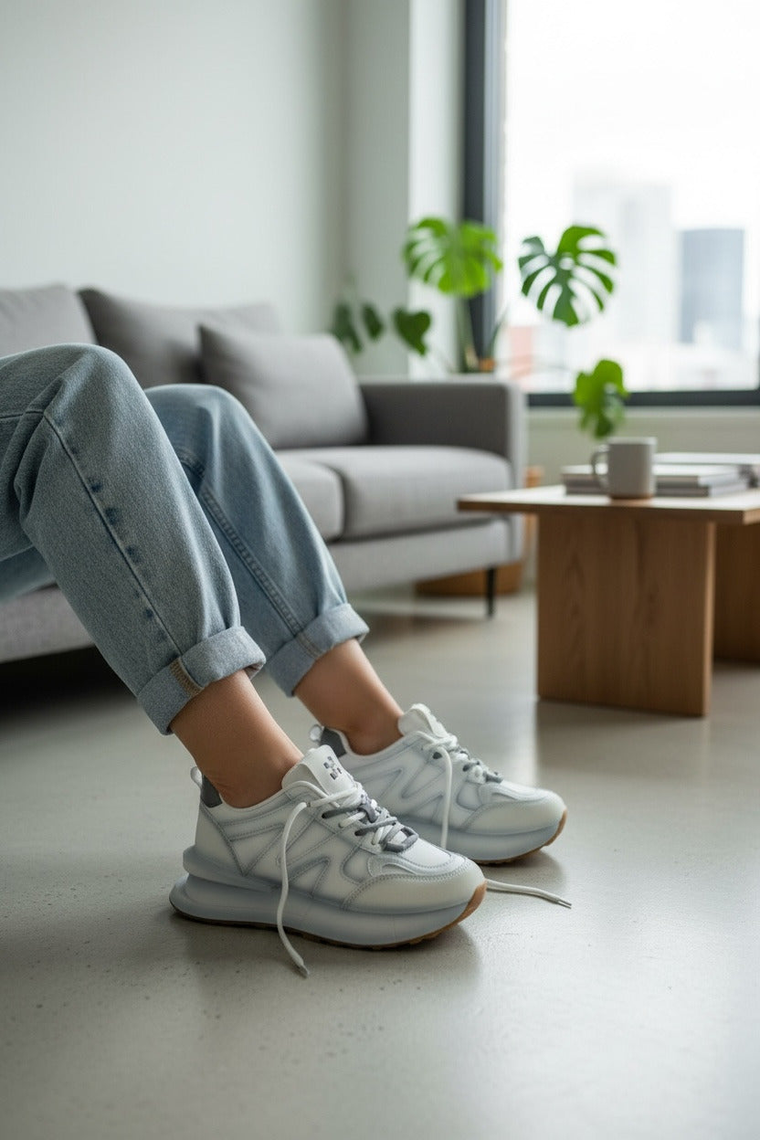 Adidasi dama casual albi&gri R01