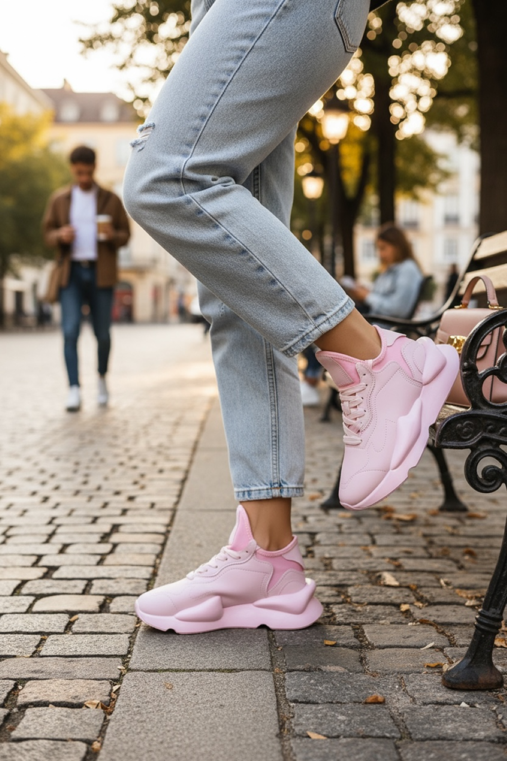 Adidasi dama casual, inalti, roz H9