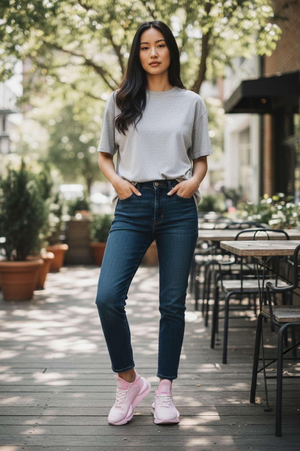 Adidasi dama casual, inalti, roz H9